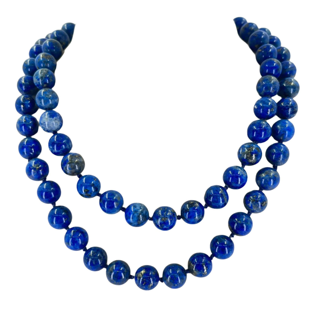 Handmade Blue Lapis Lazuli Necklace – 6mm Round Beads, Adjustable Length, UK Made