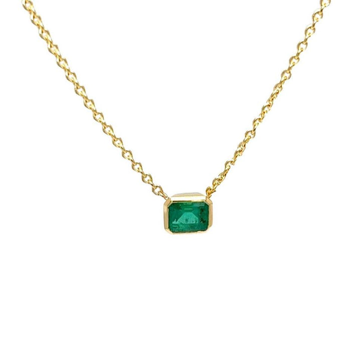 Bezeled Emerald Necklace