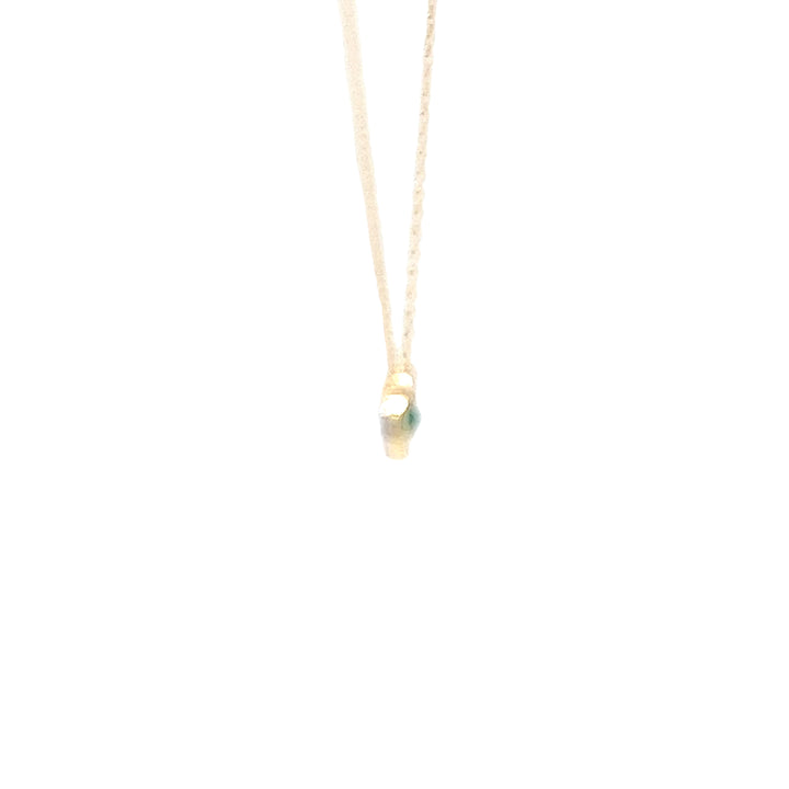 Emerald Halo Pendant Necklace with Diamond Accents
