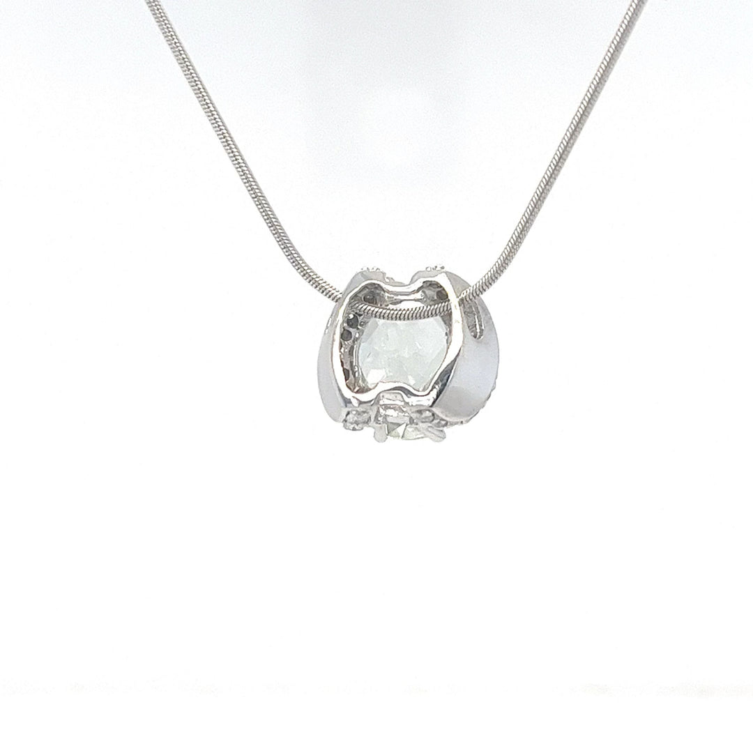 14K White Gold Prasiolite Pendant Necklace