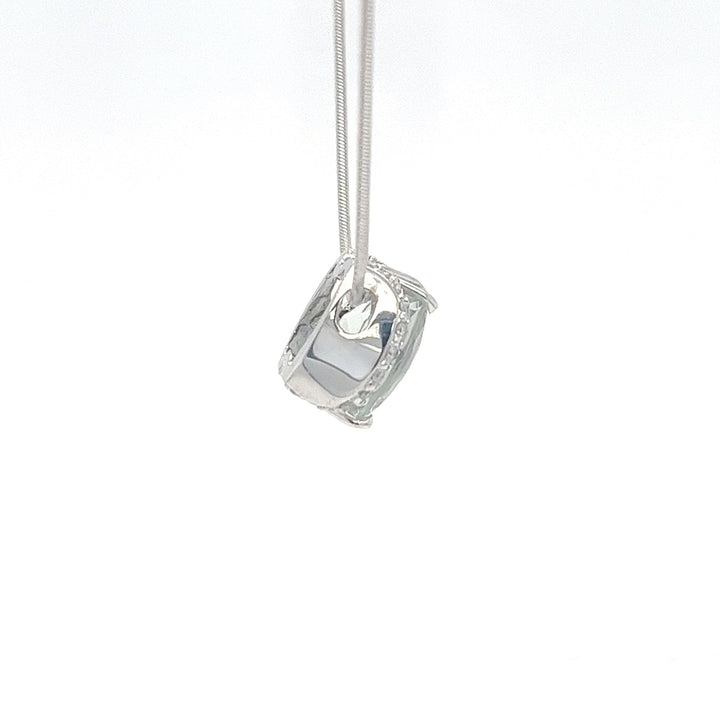 14K White Gold Prasiolite Pendant Necklace