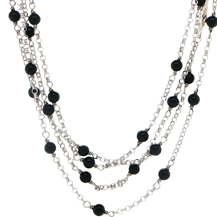 David Yurman Sterling Silver Black Onyx Necklace