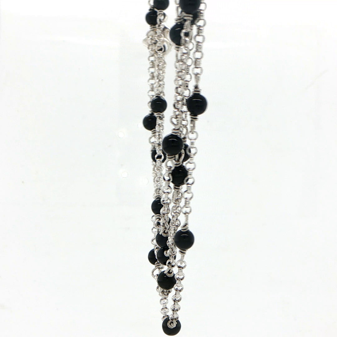 David Yurman Sterling Silver Black Onyx Necklace
