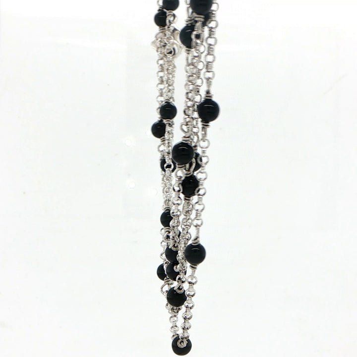 David Yurman Sterling Silver Black Onyx Necklace