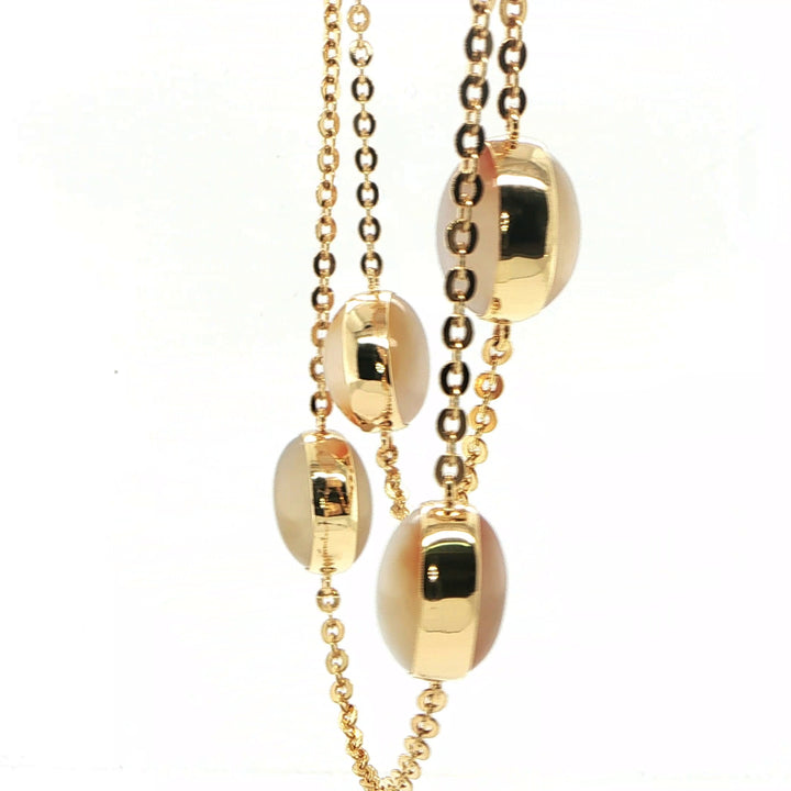 18K Yellow Gold Moonstone 30" Necklace