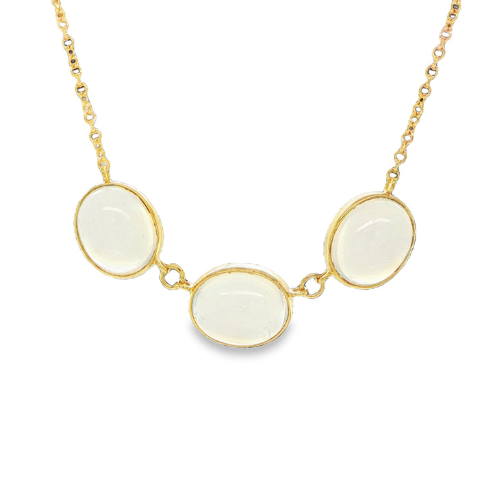 18K Yellow Gold Moonstone Necklace
