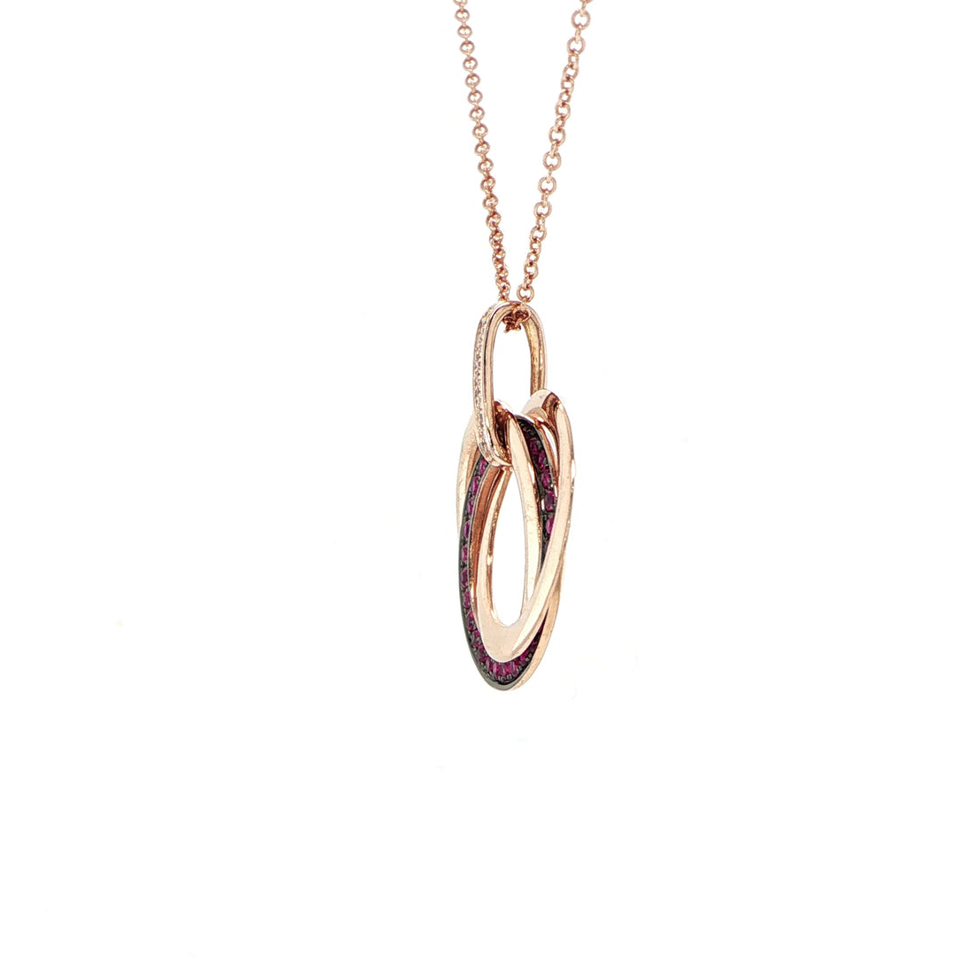 Effy 14K Rose Gold Open Circle Ruby & Diamond Necklace