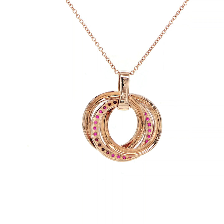 Effy 14K Rose Gold Open Circle Ruby & Diamond Necklace
