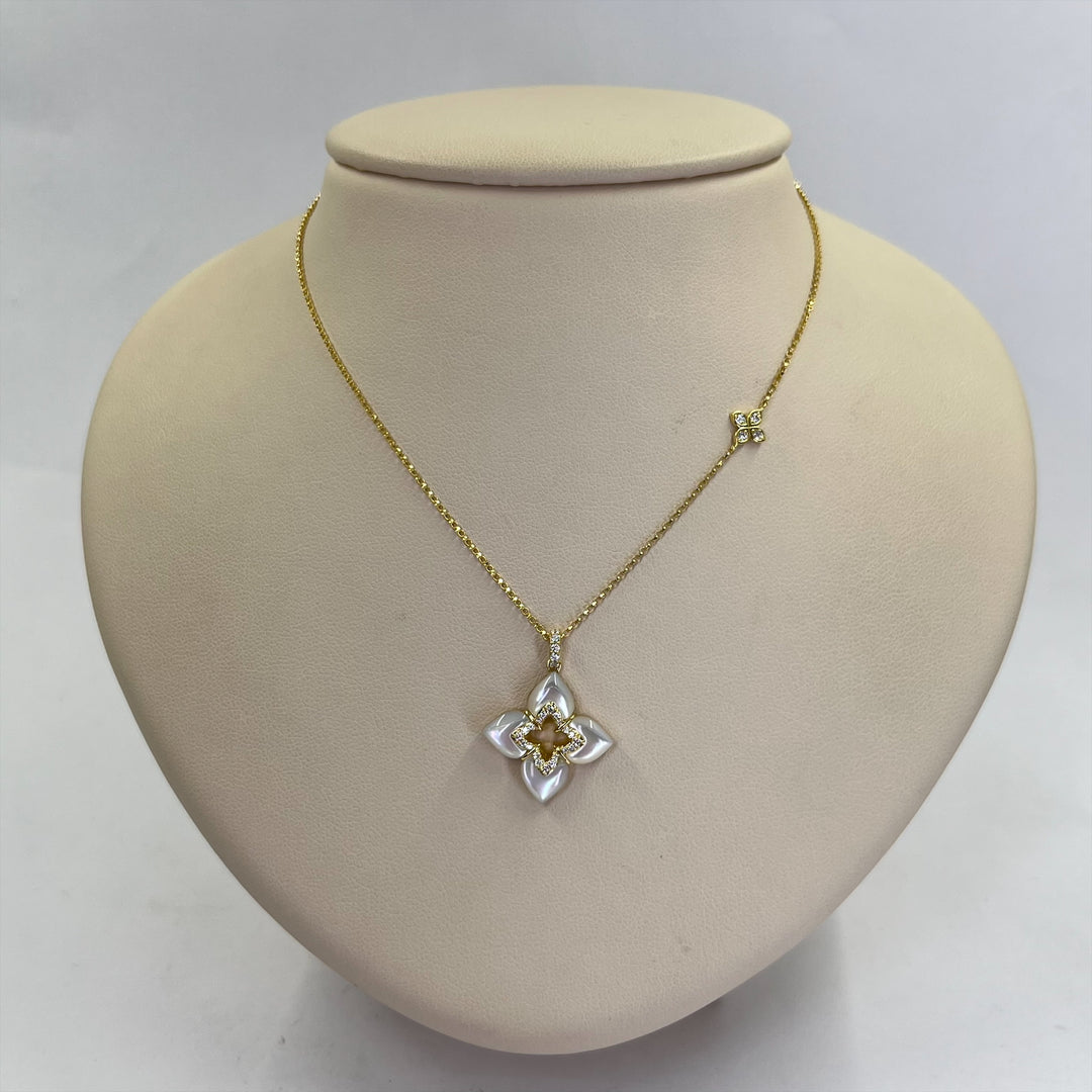 Roberto Coin Venetian Princess 18K Yellow Gold Floral Necklace