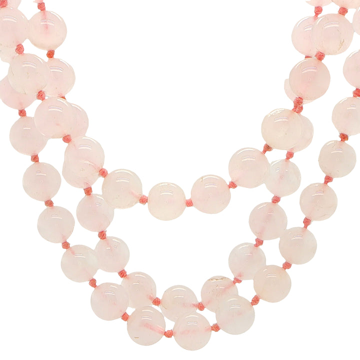 Rose Quartz Endless Knotted Necklace