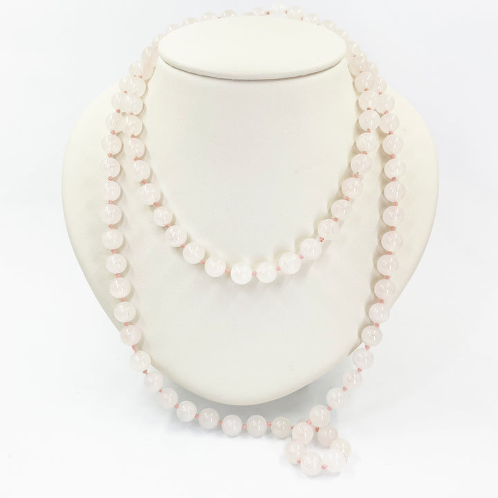 Rose Quartz Endless Knotted Necklace