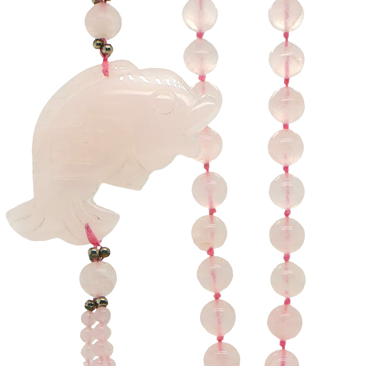 Knotted 10mm Rose Quartz Endless Necklace – 32” Beaded Strand