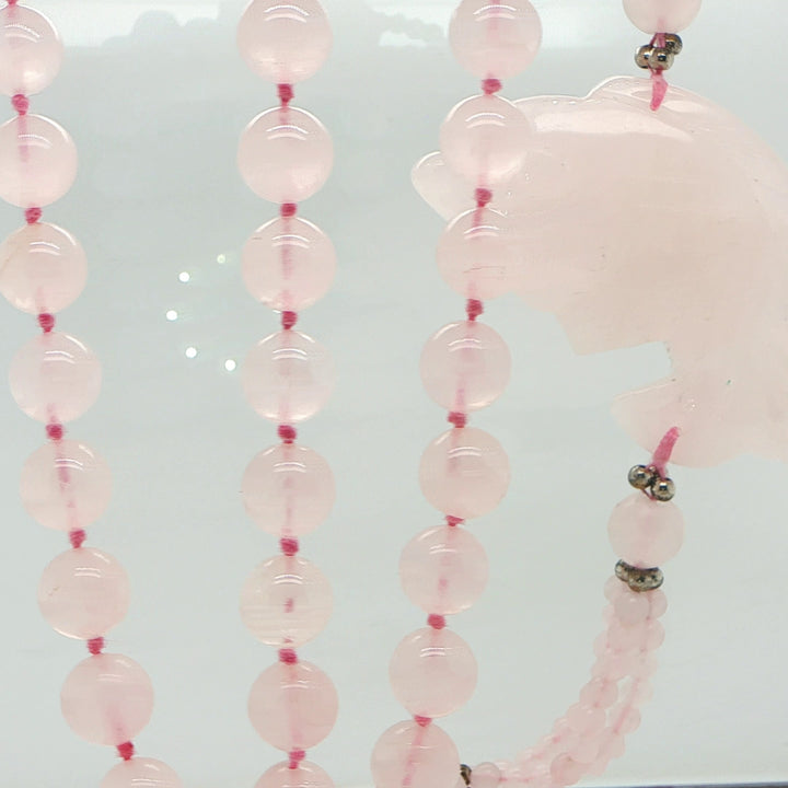Knotted 10mm Rose Quartz Endless Necklace – 32” Beaded Strand
