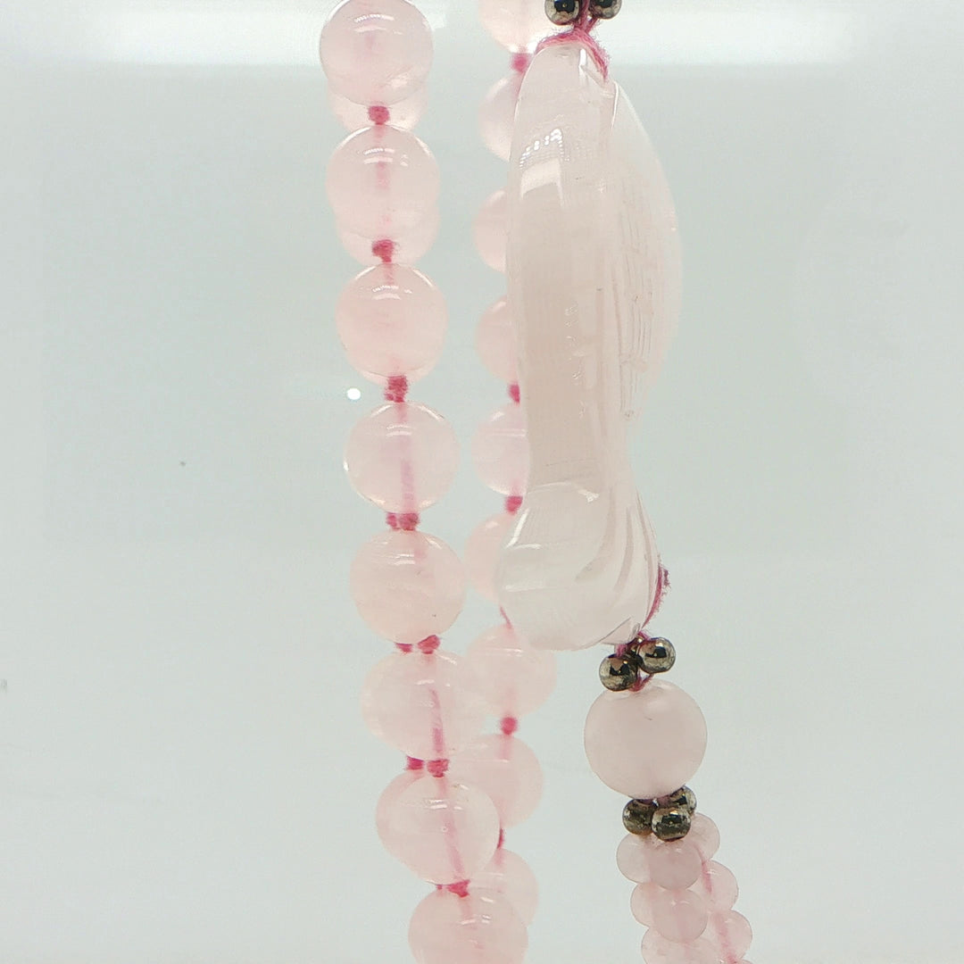 Knotted 10mm Rose Quartz Endless Necklace – 32” Beaded Strand