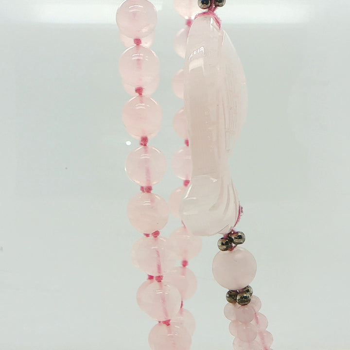 Knotted 10mm Rose Quartz Endless Necklace – 32” Beaded Strand