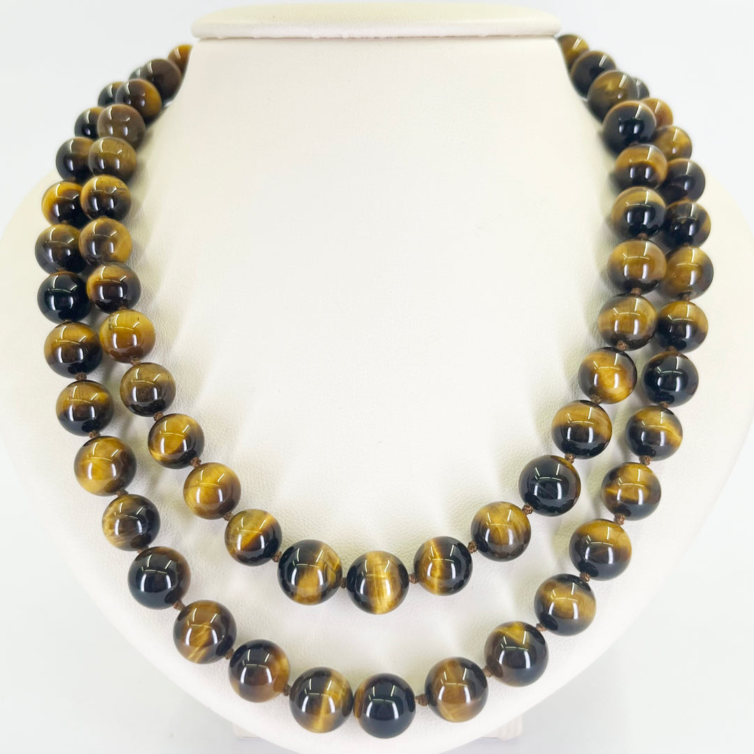 Gold Filled Tiger Eye Beaded Necklace