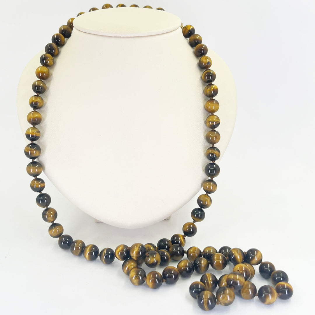 Gold Filled Tiger Eye Beaded Necklace