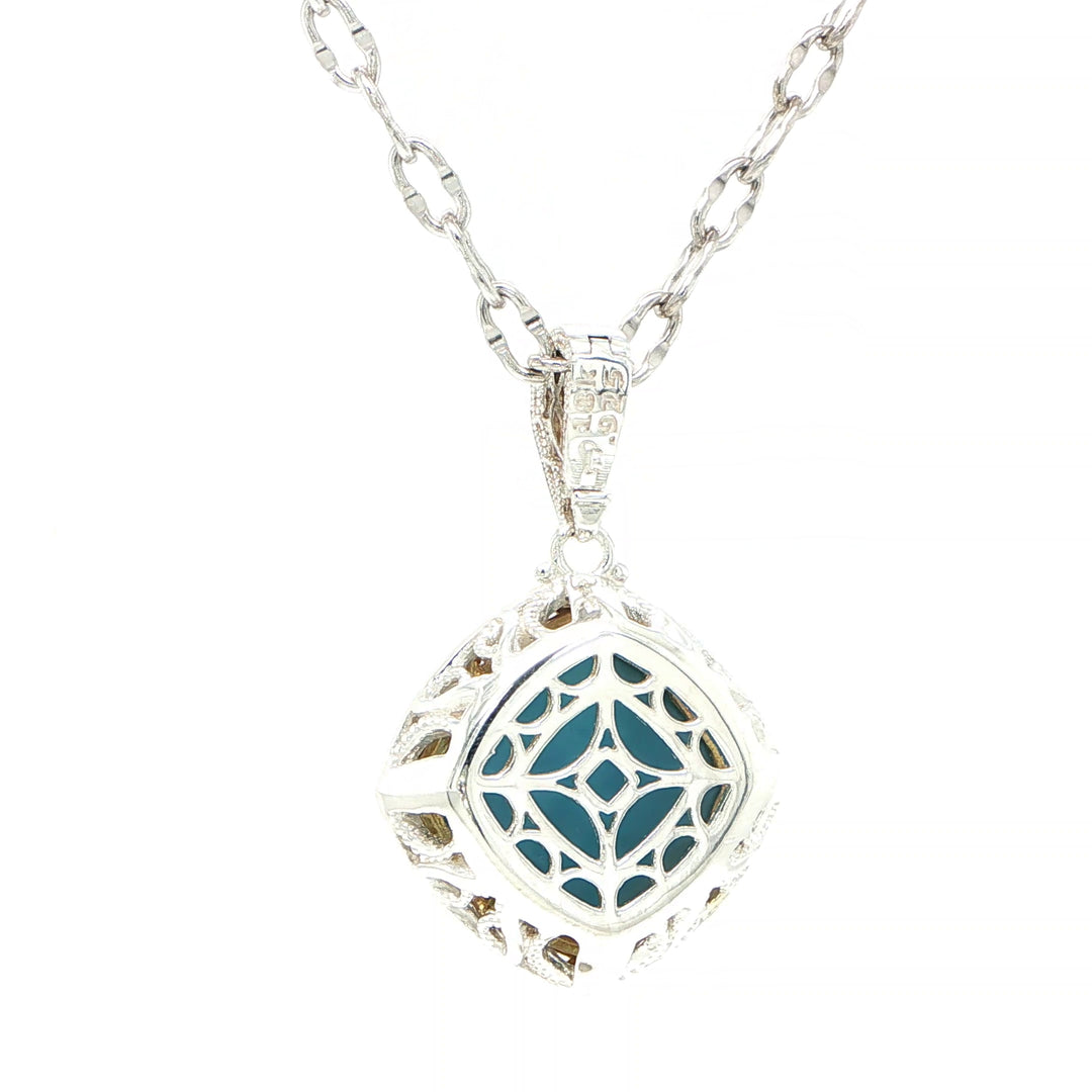 Tacori Barbados 18K Gold & Sterling Silver Turquoise Quartz Diamond Necklace