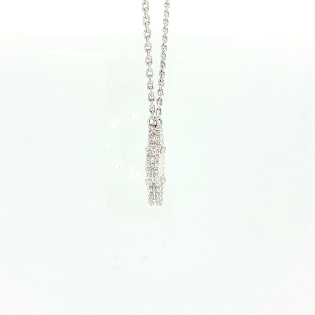 Van Cleef & Arpels Alhambra Mother of Pearl Necklace 18K White Gold