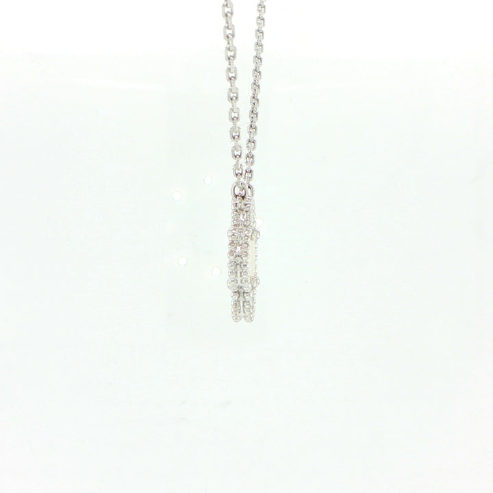 Van Cleef & Arpels Alhambra Mother of Pearl Necklace 18K White Gold