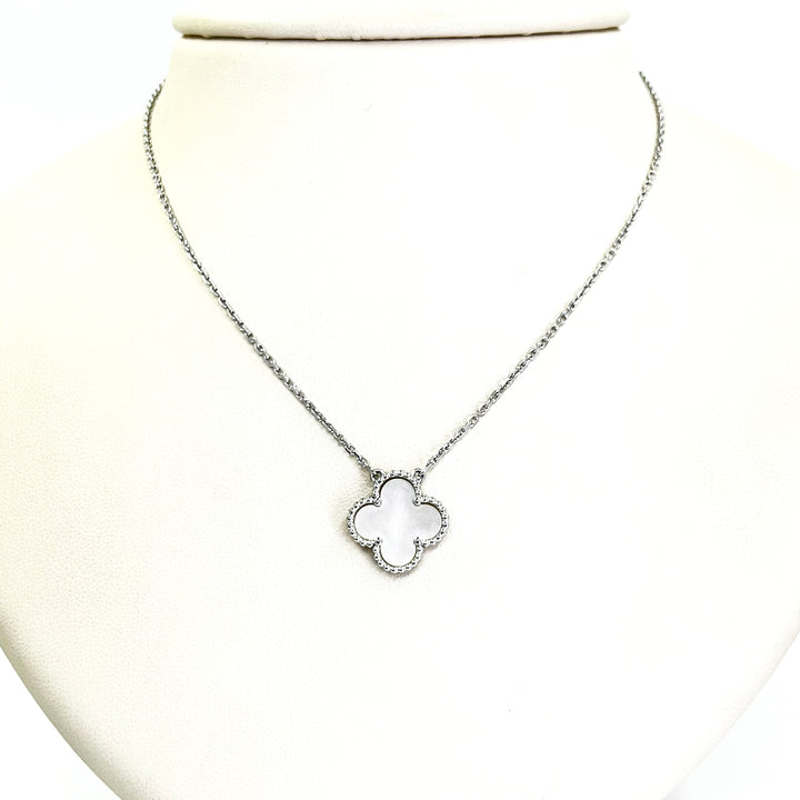 Van Cleef & Arpels Alhambra Mother of Pearl Necklace 18K White Gold