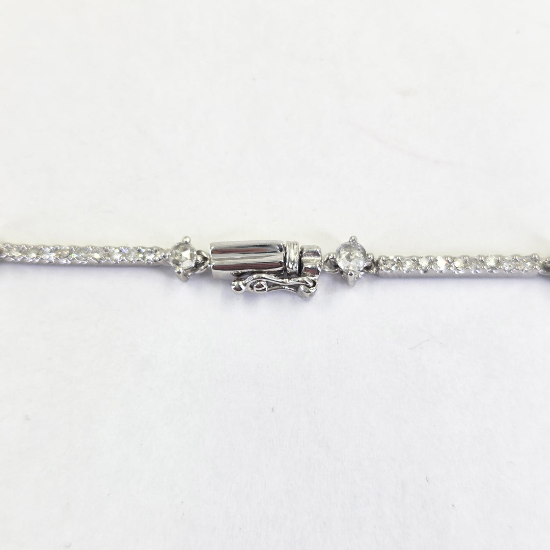 18K White Gold Aquamarine & Diamond Drop Necklace