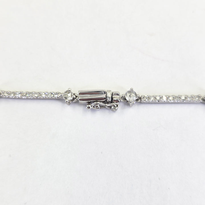 18K White Gold Aquamarine & Diamond Drop Necklace