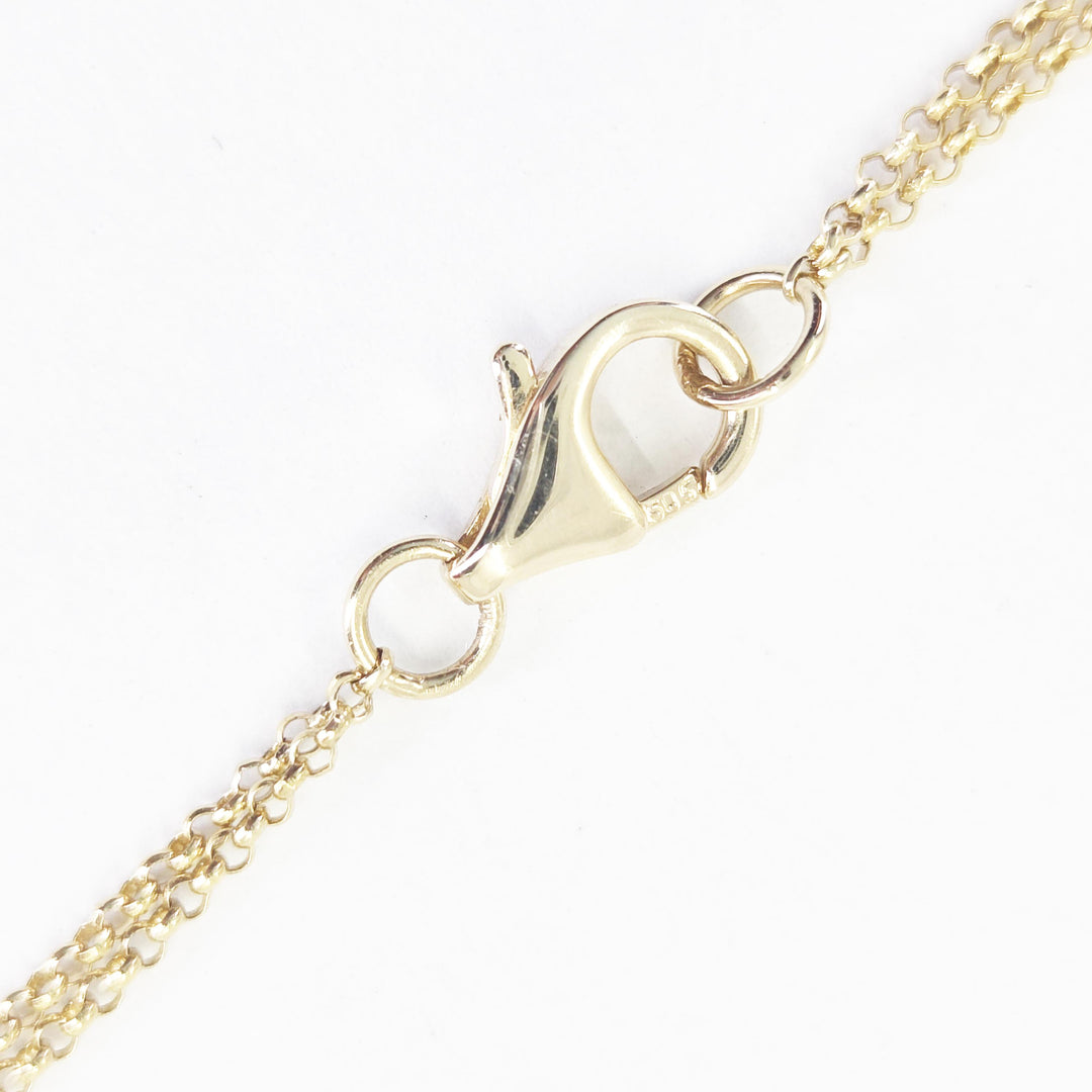 14K Yellow Gold Garnet & Diamond Teardrop Necklace
