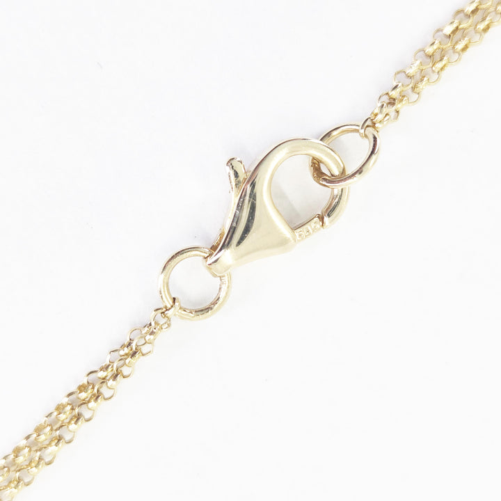 14K Yellow Gold Garnet & Diamond Teardrop Necklace