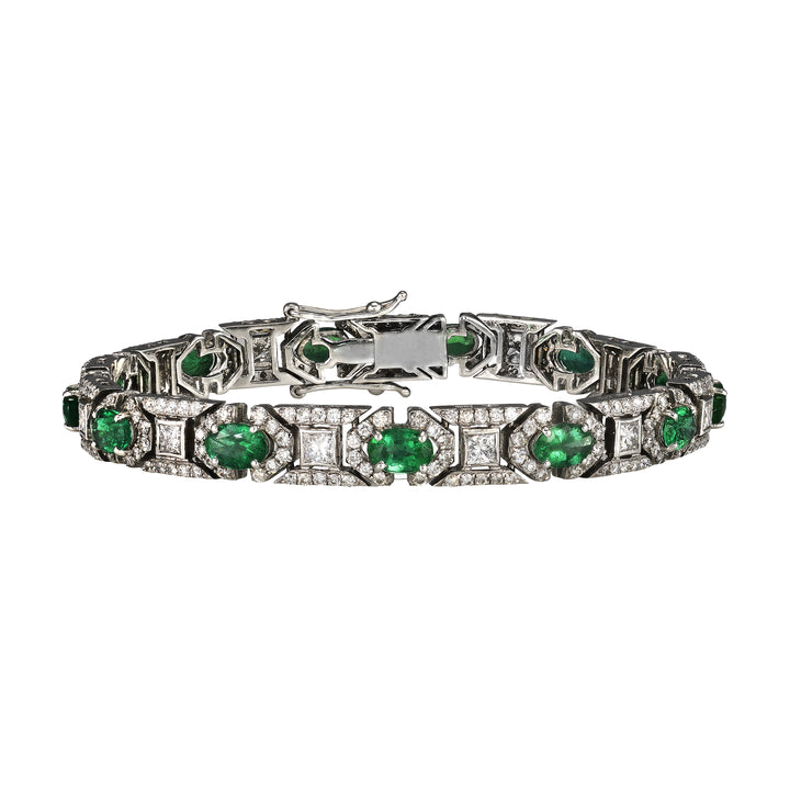 Zambian Emerald and Diamond Bracelet