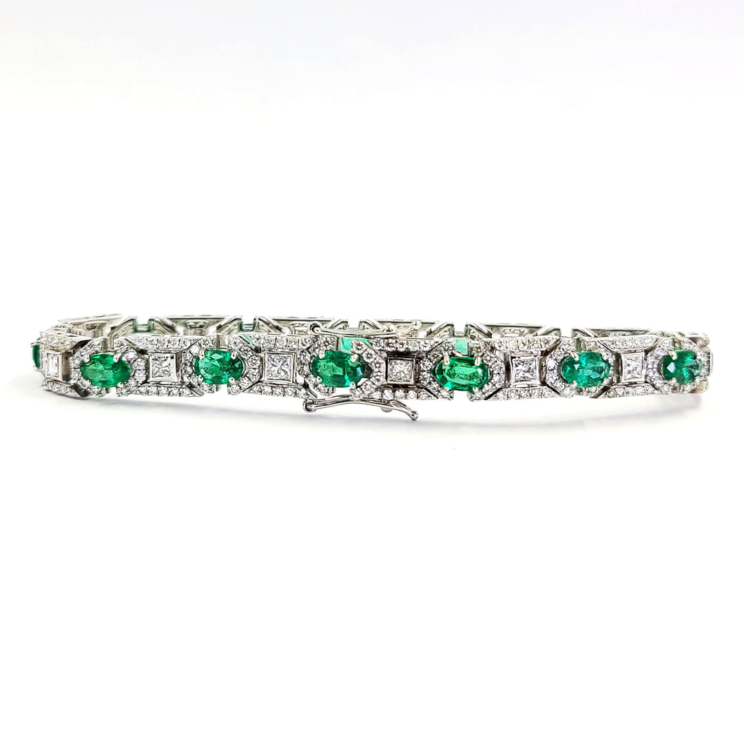 Zambian Emerald and Diamond Bracelet