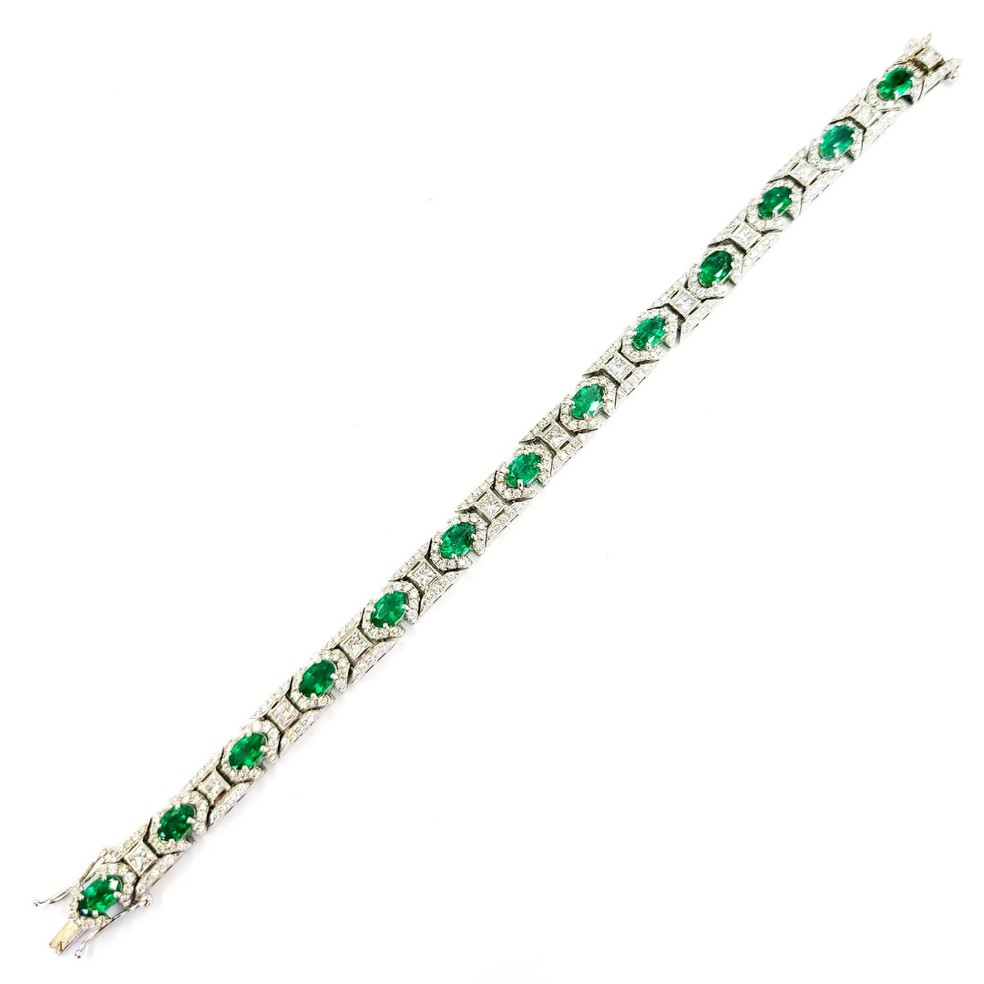 Zambian Emerald and Diamond Bracelet