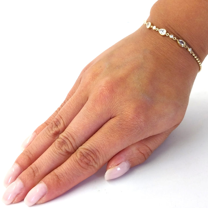 Pulsera de piedra lunar y diamantes