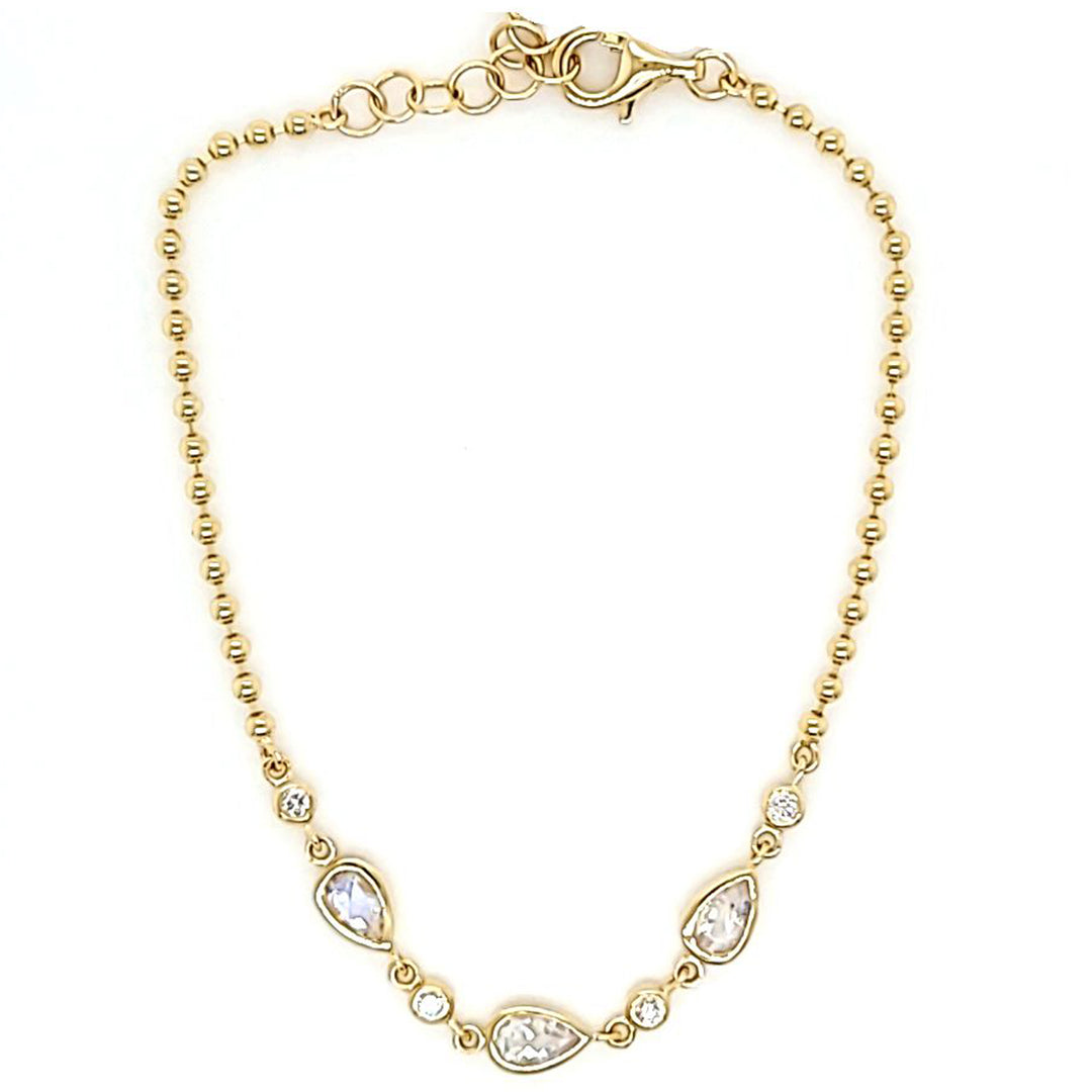 Pulsera de piedra lunar y diamantes