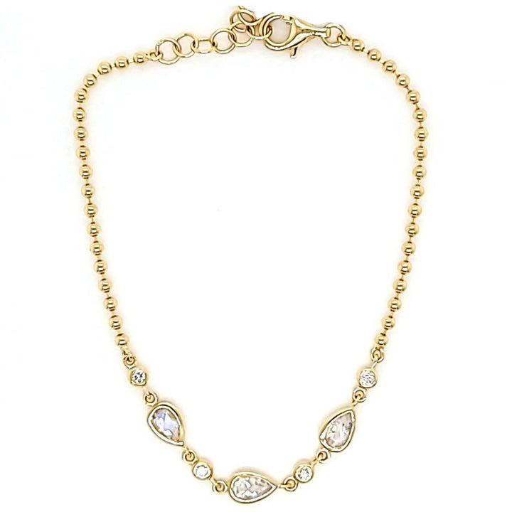 Pulsera de piedra lunar y diamantes