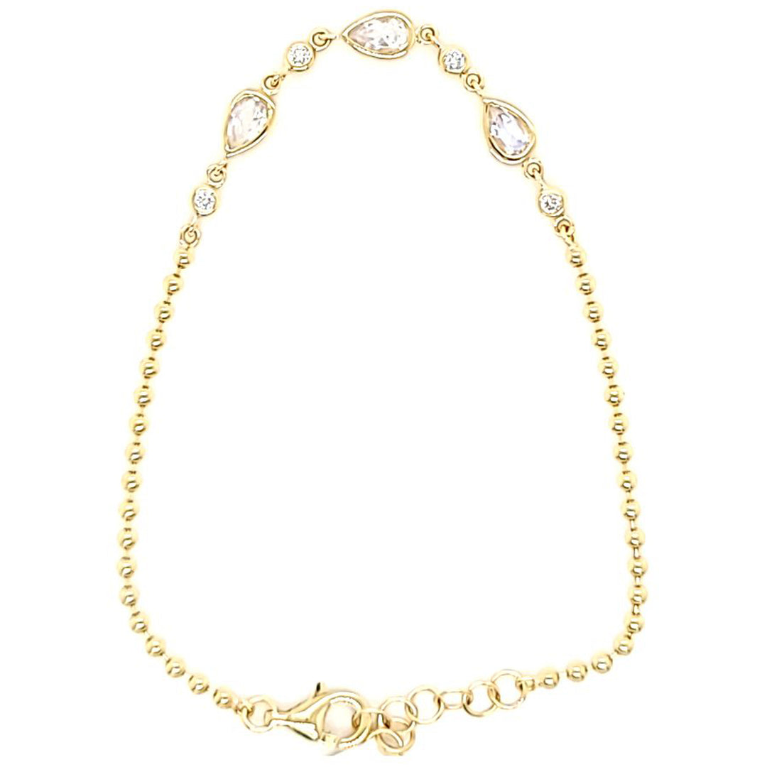 Pulsera de piedra lunar y diamantes