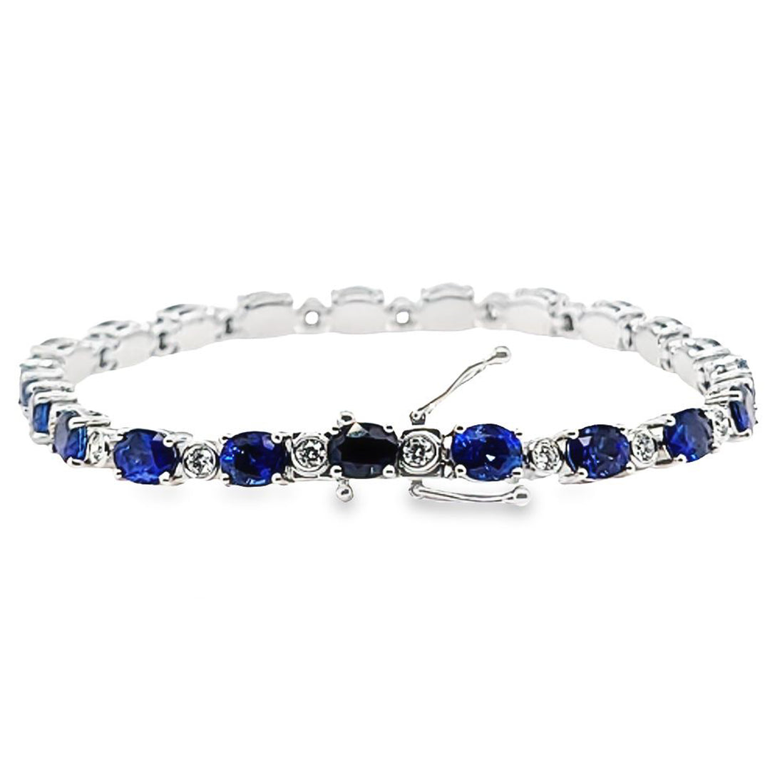 Oval Sapphire and Diamond Bracelet