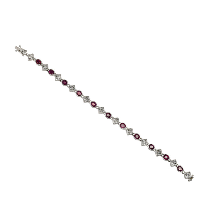 Ruby and Diamond Line Bracelet