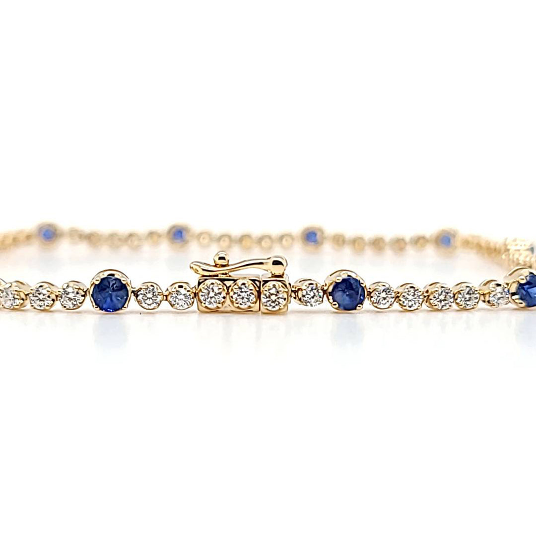 Sapphire and Diamond Line Bracelet