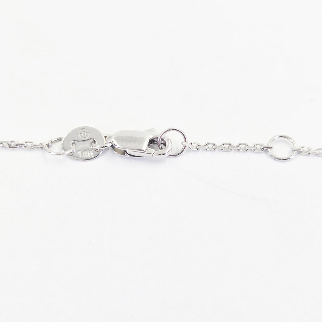 14K White Gold Emerald Station Bracelet
