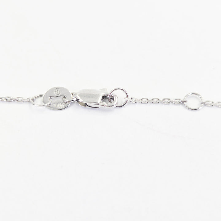 14K White Gold Emerald Station Bracelet
