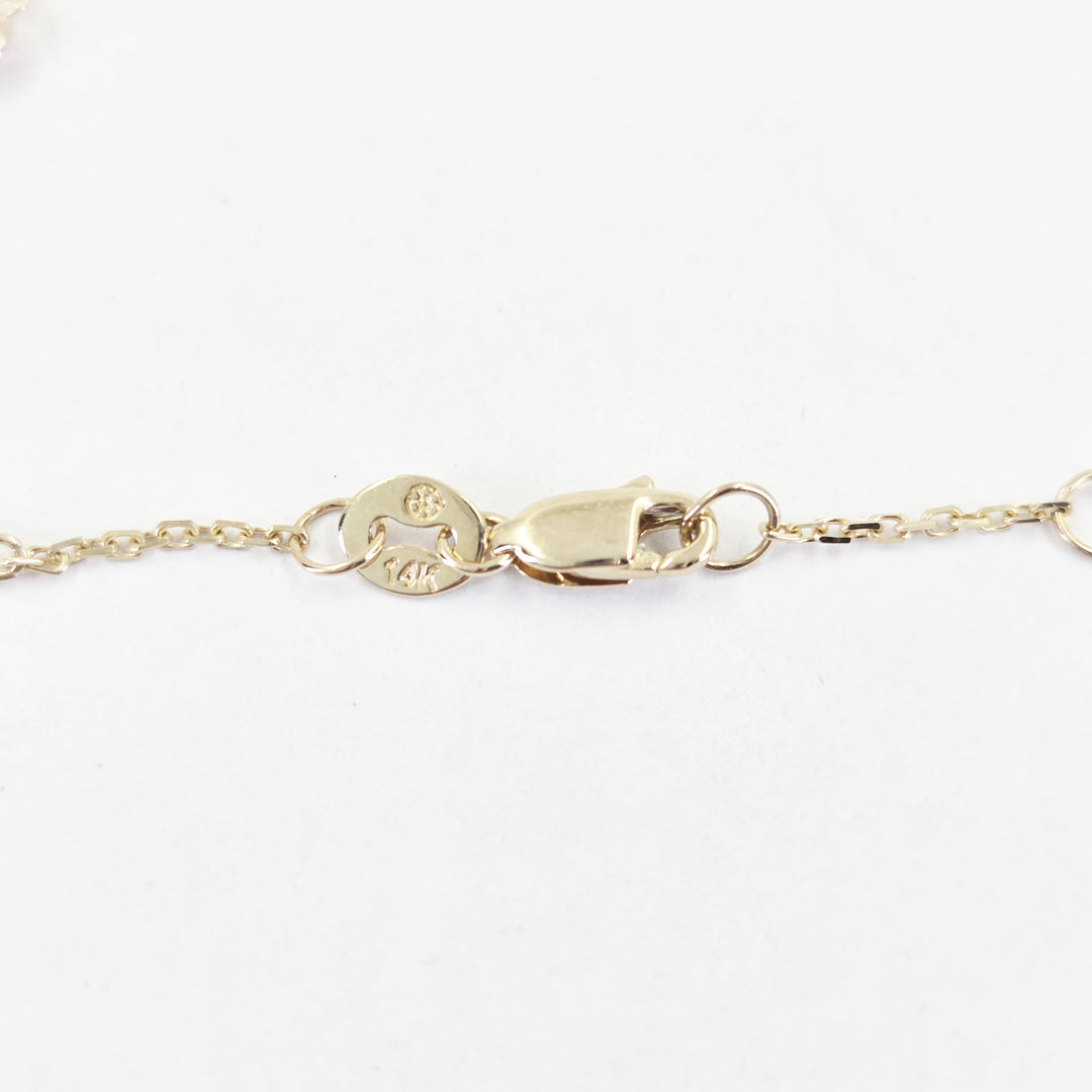 14K Yellow Gold Ruby Station Bracelet