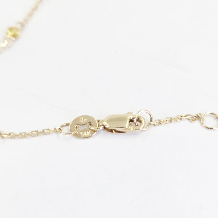 14K Yellow Gold Multi-Gemstone Station Bracelet