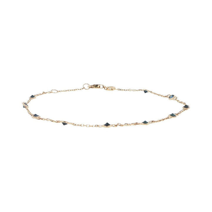 14K Yellow Gold Sapphire Station Bracelet