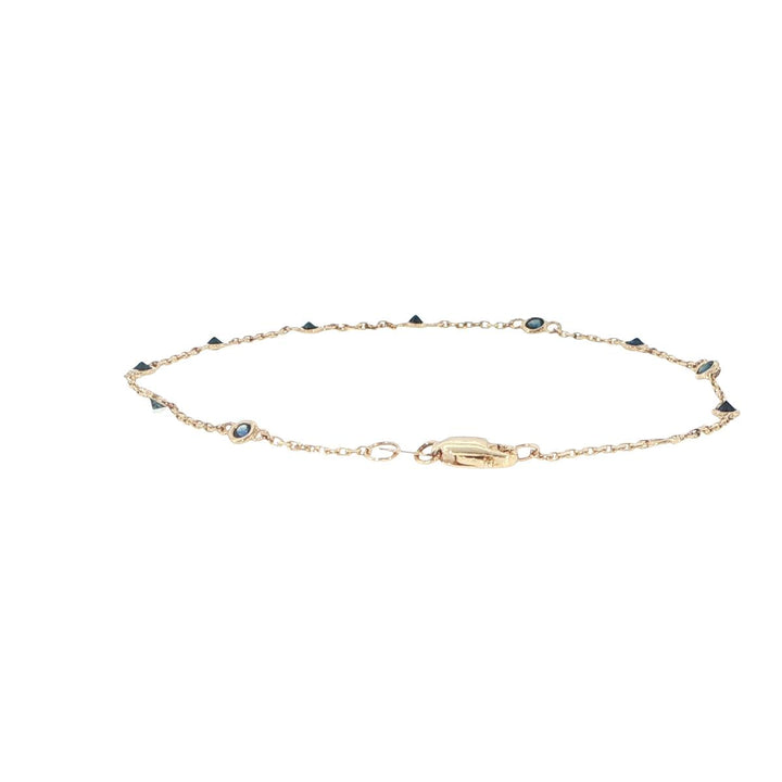 14K Yellow Gold Sapphire Station Bracelet