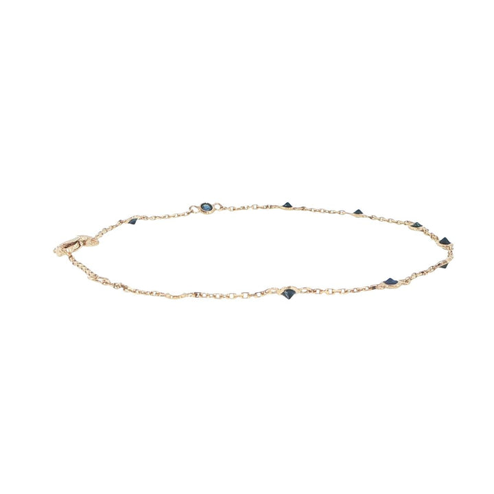 14K Yellow Gold Sapphire Station Bracelet