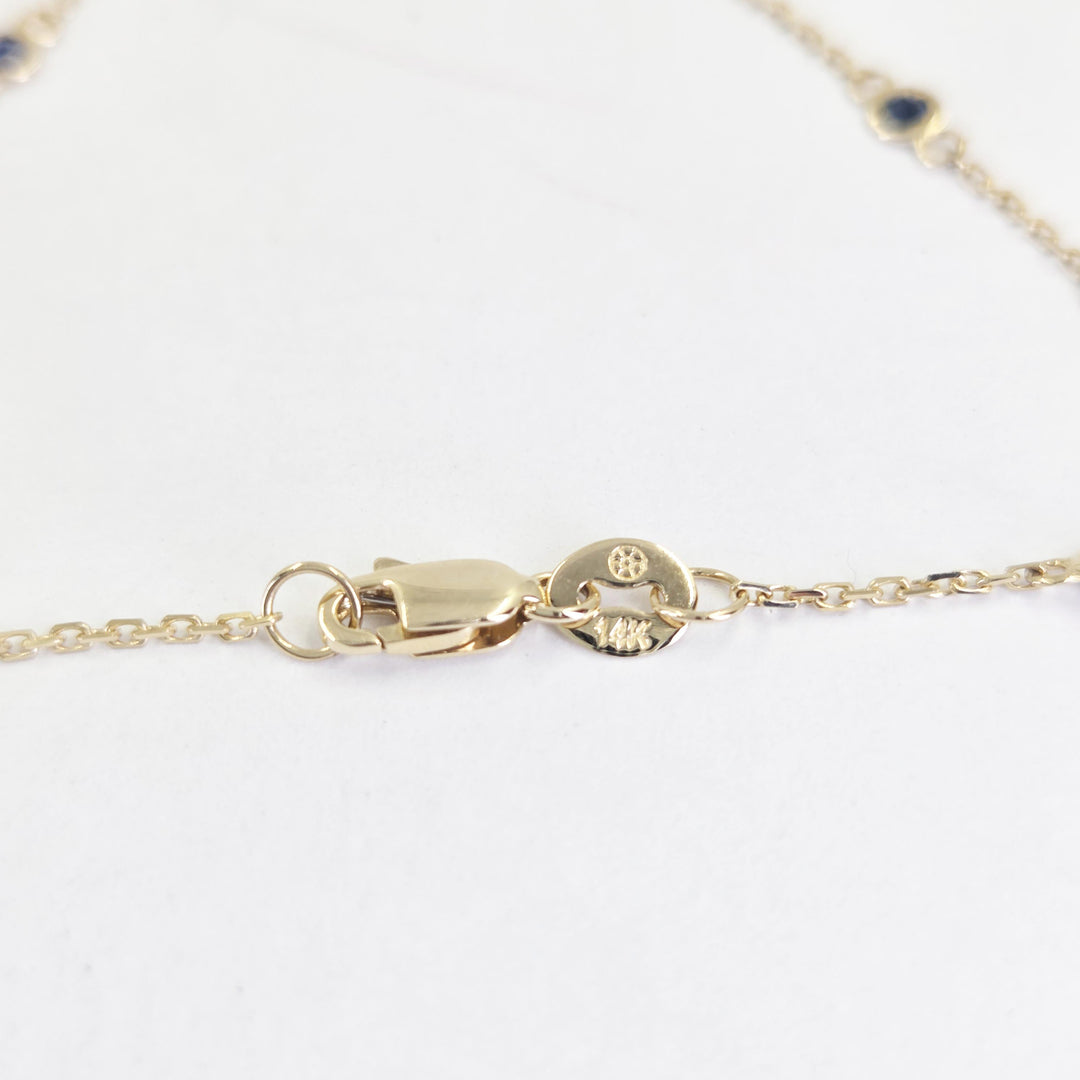 14K Yellow Gold Sapphire Station Bracelet