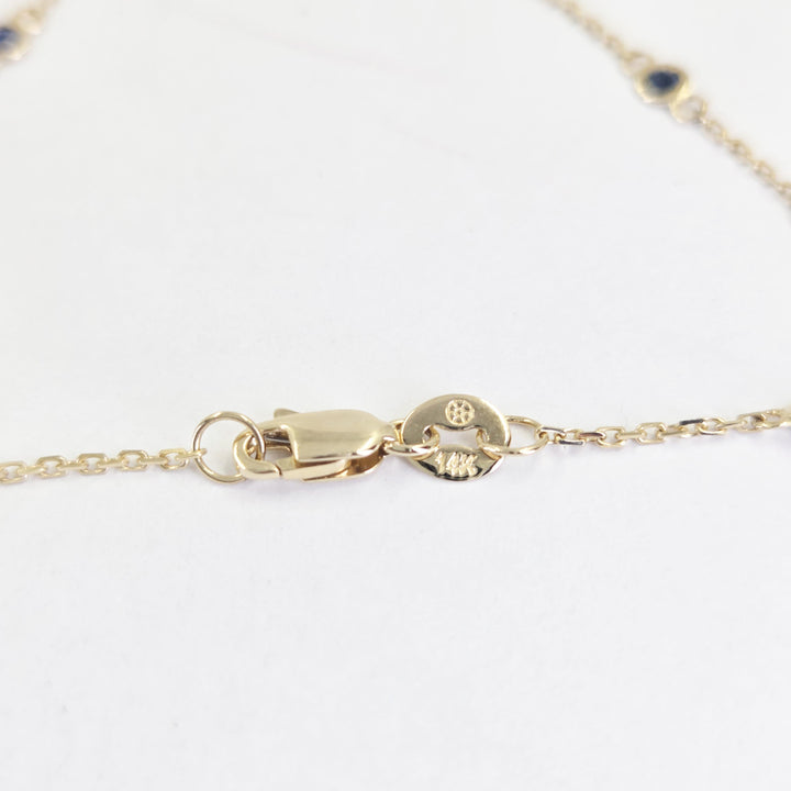 14K Yellow Gold Sapphire Station Bracelet