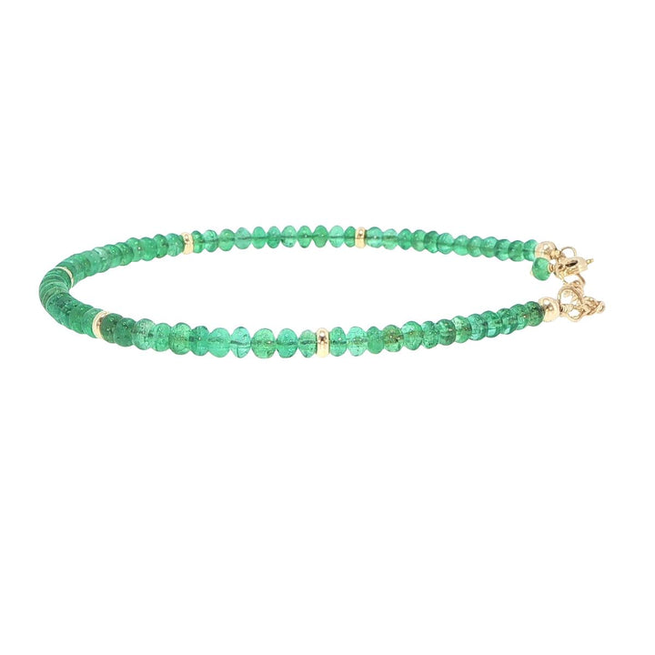 3.5mm Emerald Strand Bracelet with 18K Yellow Gold Stations