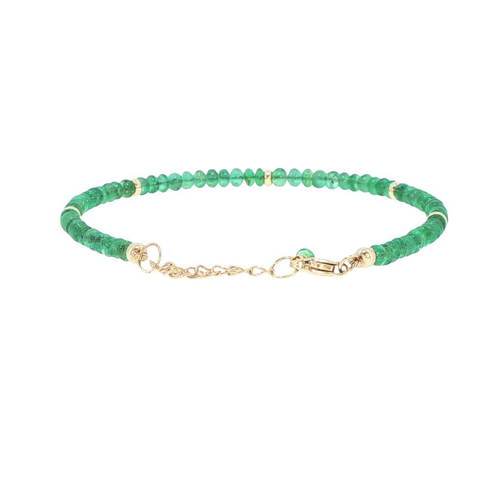 3.5mm Emerald Strand Bracelet with 18K Yellow Gold Stations